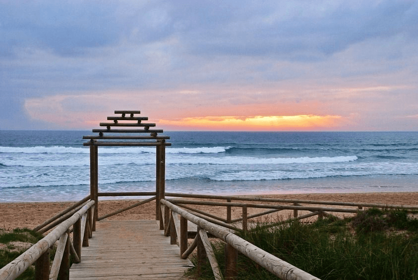 Vista de las olas en la Playa El Palmar